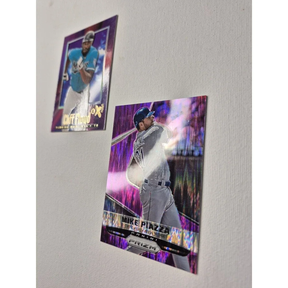 Mike Piazza Prizm Purple Pulsar & Cliff Floyd 1997 E-X2000 Baseball Card Lot of
